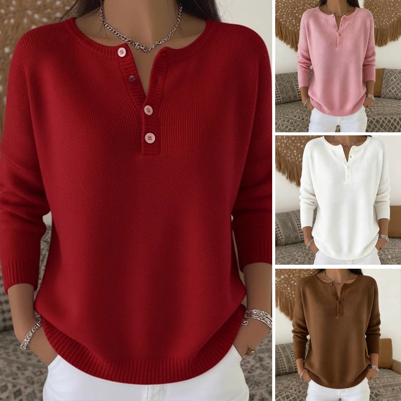 📢📢50 % OFF !!⏰⏰Women's Button V-Neck Knit Sweater