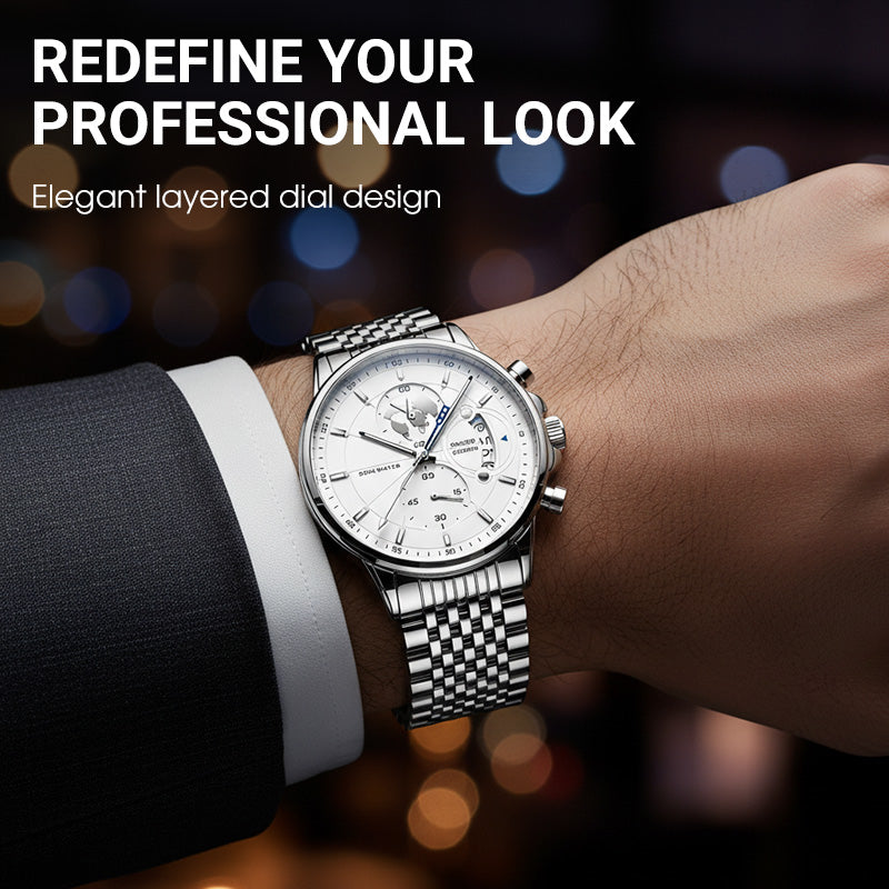 💥Christmas Eve Sale: 50% OFF🌍Men's watch with globe motif in maritime style