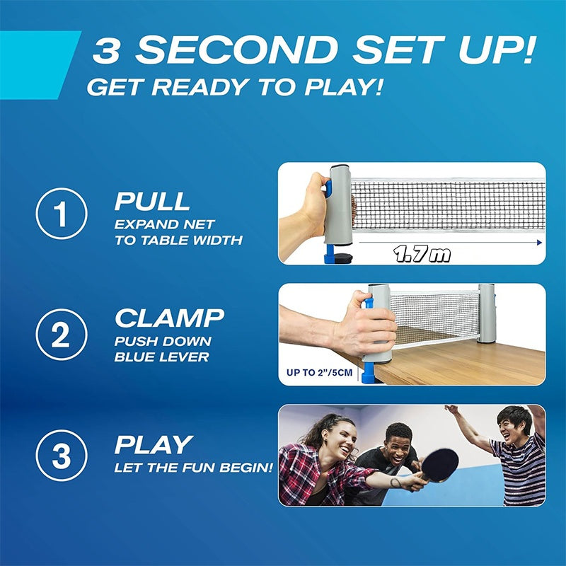 Retractable & Portable Ping Pong Net