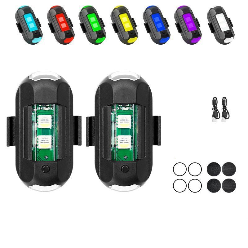🔦 Wireless Rechargeable Vibration-Sensing Strobe Light — 7-Colour LED Safety Beacon for Cars, Bikes, Motorbikes & Outdoor Use 🚴‍♂️🚗✨