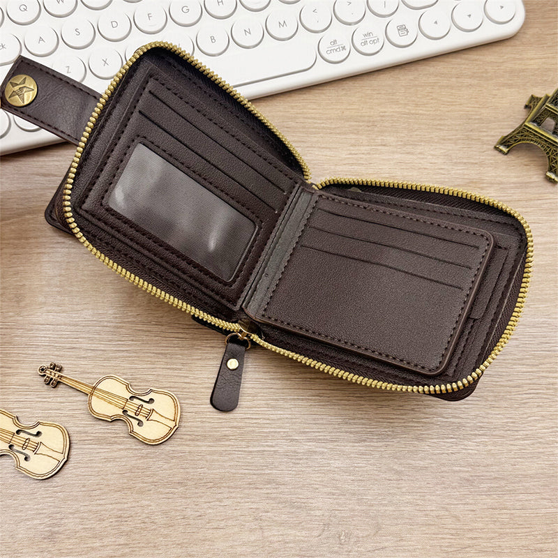 📢📢50 % OFF !!🎅 Men's Vintage Zipper Wallet - Genuine Leather & RFID Protection, Stylish and Secure Everyday Carry ✨