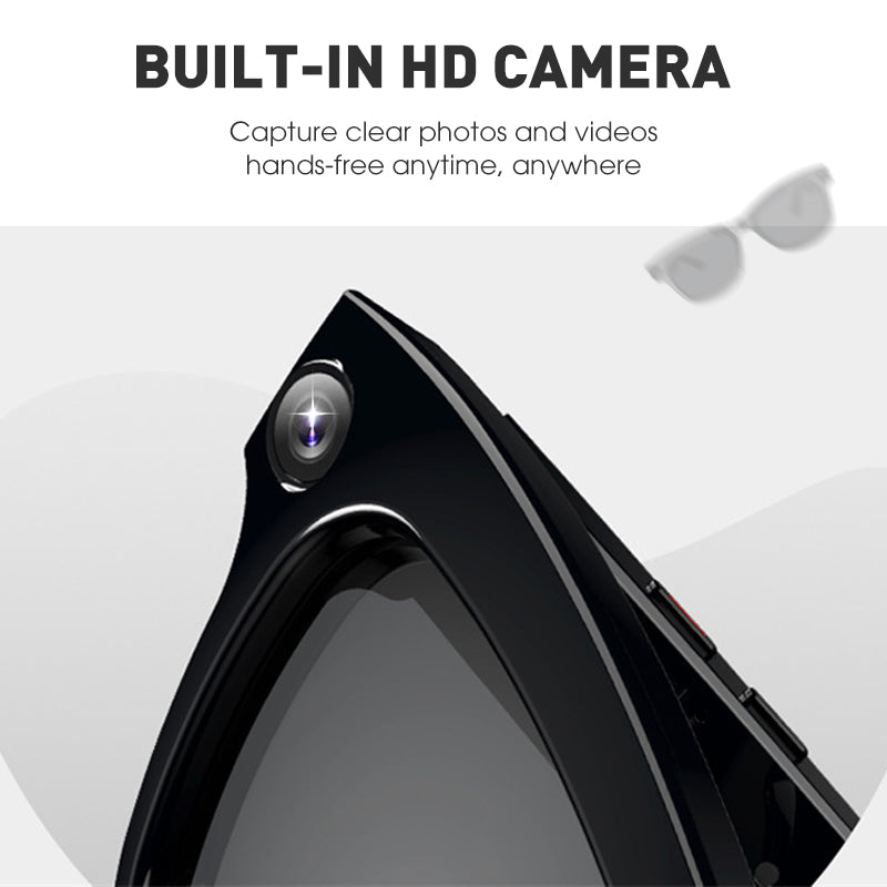 AI smart glasses with ChatGPT, 8 MP camera and HD 1200P 4K video recording, real-time translation in over 160 languages, Bluetooth 5.4, HiFi audio and music control, smart sunglasses with video recording for on the go