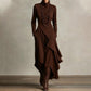 🎅🏻50% OFF🎉Women's Elegant High-Neck Asymmetrical Draped Maxi Dress