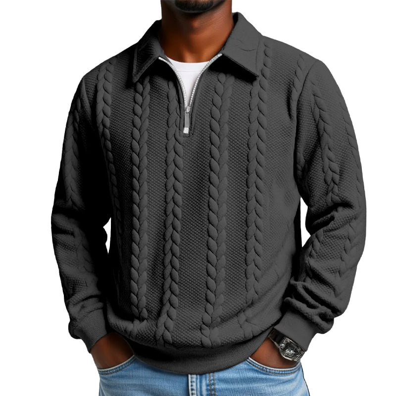 🔥New Arrivals Offer🔥—Men's Casual Half-Zip Cable-Knit Sweater