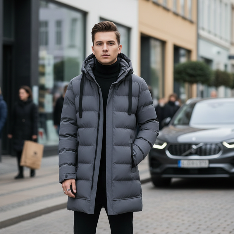 ⏳Limited-time 50% off⏰Men's Mid-Length Hooded Puffer Jacket🧥
