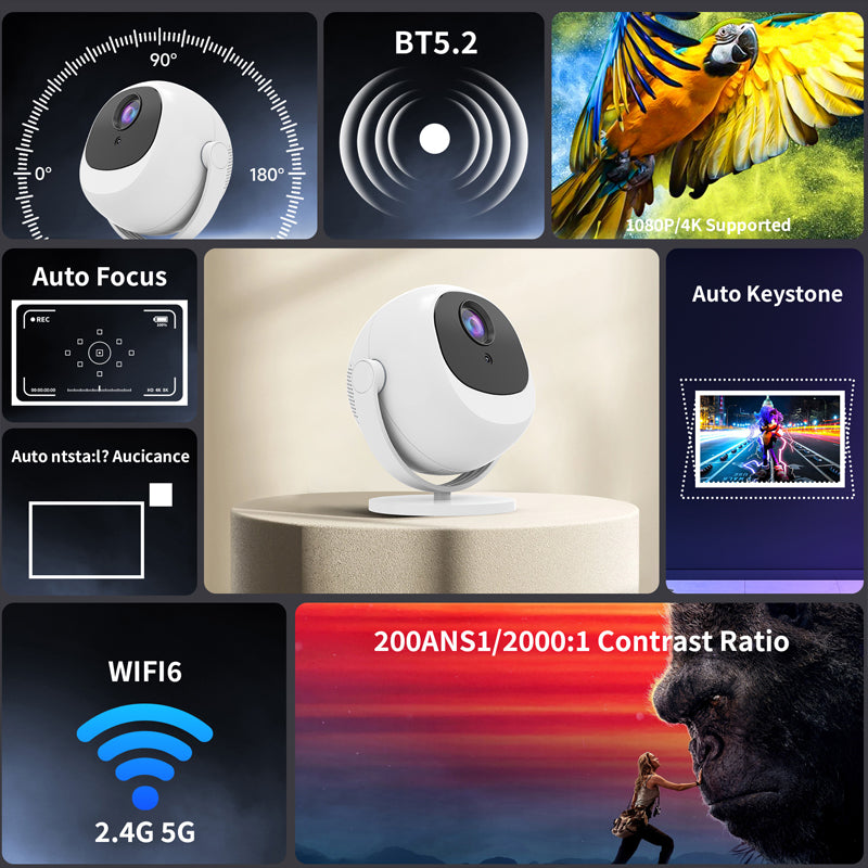 📽️ 55% OFF FLASH SALE ! ⚡ 360° Portable Smart HD Projector – 360° Rotatable Projection, Crisp HD Imaging, Wireless Connection & Ultra-Compact 🎬