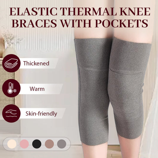 Elastic Thermal Knee Braces with Pockets