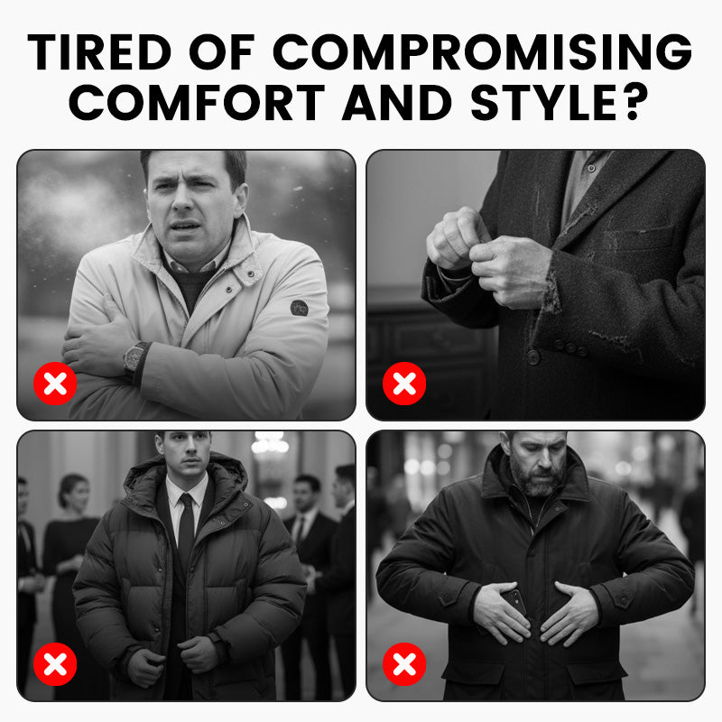 🔥Men's Lined Business Casual Winter Coat