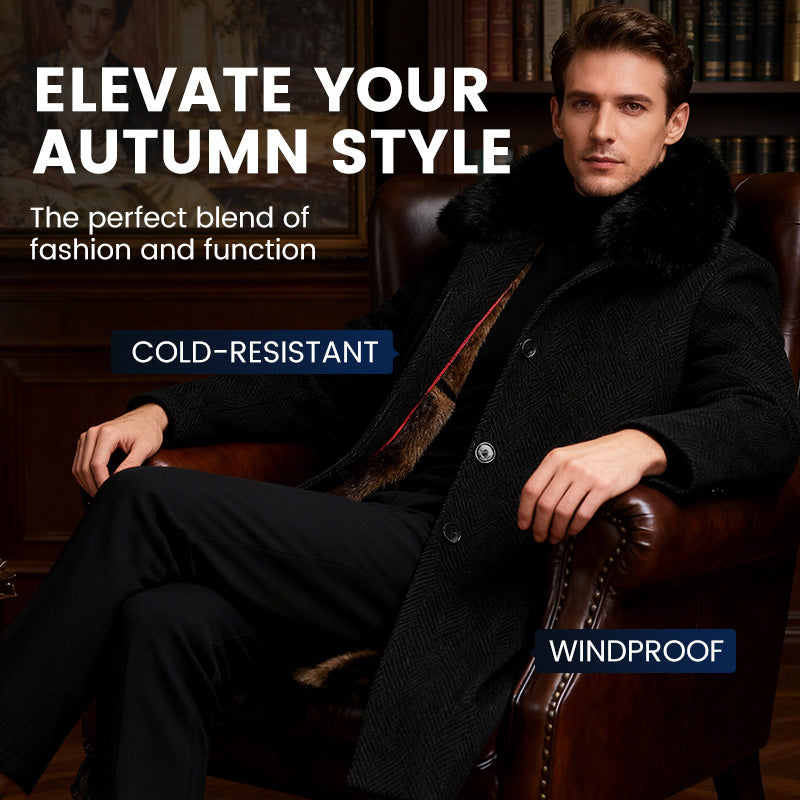 🔥Men's Lined Business Casual Winter Coat