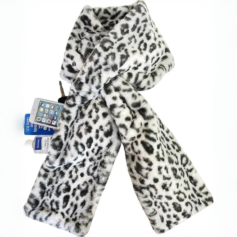 🎅Christmas Special Deals £12.99!!⚡50K+ SOLD!🧣Ultra-Soft Faux Fur Pull-Through Scarf with Secret Zipper Pocket