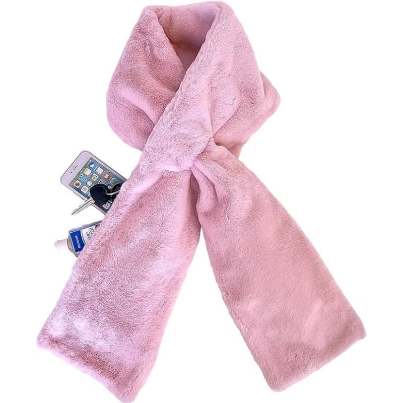 🎅Christmas Special Deals £12.99!!⚡50K+ SOLD!🧣Ultra-Soft Faux Fur Pull-Through Scarf with Secret Zipper Pocket