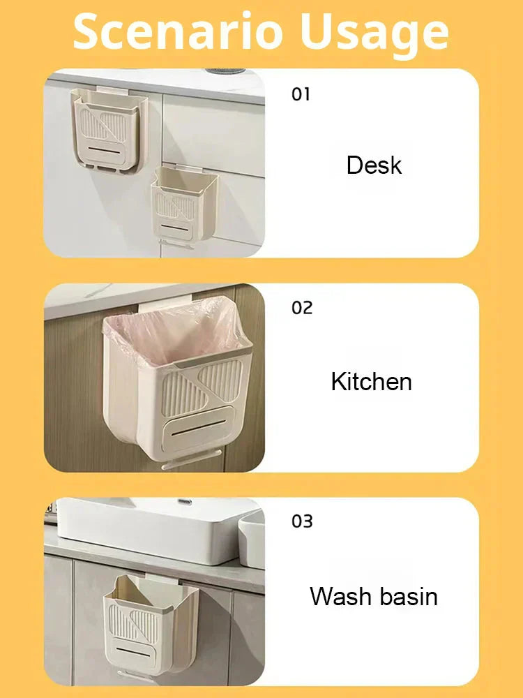 🥡Limited-time 50% off🥦Folding Hanging Kitchen Waste Trash Can🗑️
