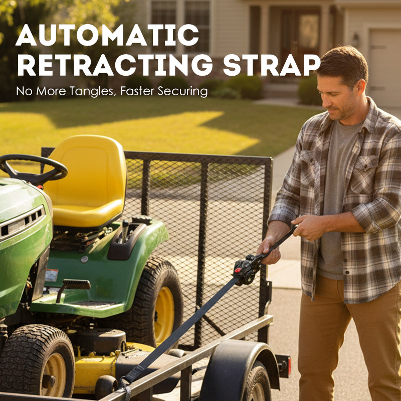 🔧🔒 Auto-Retractable Ratchet Strap — Secure Your Load Every Time! 🚚