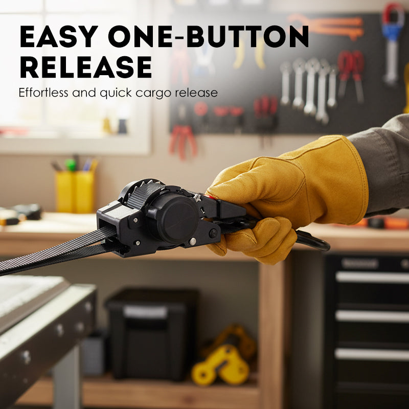 🔧🔒 Auto-Retractable Ratchet Strap — Secure Your Load Every Time! 🚚