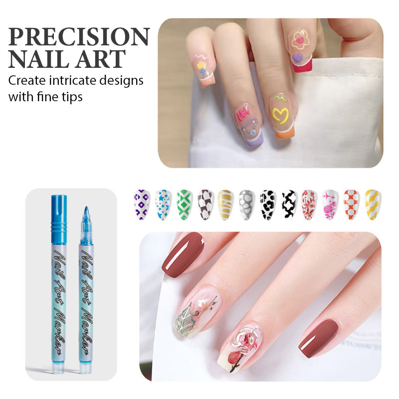 🥳2026 HOT SALE🥳💞50K+ SOLD!💧🔥 50% Off Mega Launch! Unleash Your Creativity with 12 Fine-Tip Nail Art Pens | Create salon-quality, water-based designs effortlessly. DIY like a pro! 💫✨