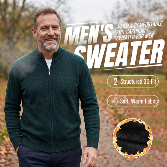 Value Bundle: Warm & Comfortable Knit Cardigan Sweater for Men + Shirt