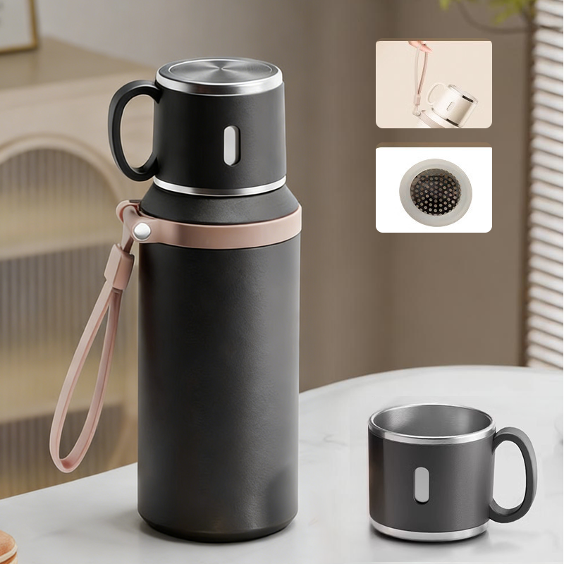 🏆Flash Sale 59% OFF⚡5K+ SOLD! 💥Stainless Steel Vacuum Insulated Bottle with Lidded Cup