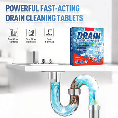 ✨  🚰 Pipe Unclogging Tablets – Fast-Acting Blockage Remover – Safe for pipes, removes hair & grease – no damage to plumbing 🔧
