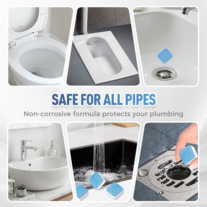 ✨  🚰 Pipe Unclogging Tablets – Fast-Acting Blockage Remover – Safe for pipes, removes hair & grease – no damage to plumbing 🔧