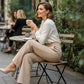 Women's High-Waist Wide-Leg Solid Color Trousers