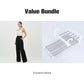 Women's High-Waist Wide-Leg Solid Color Trousers