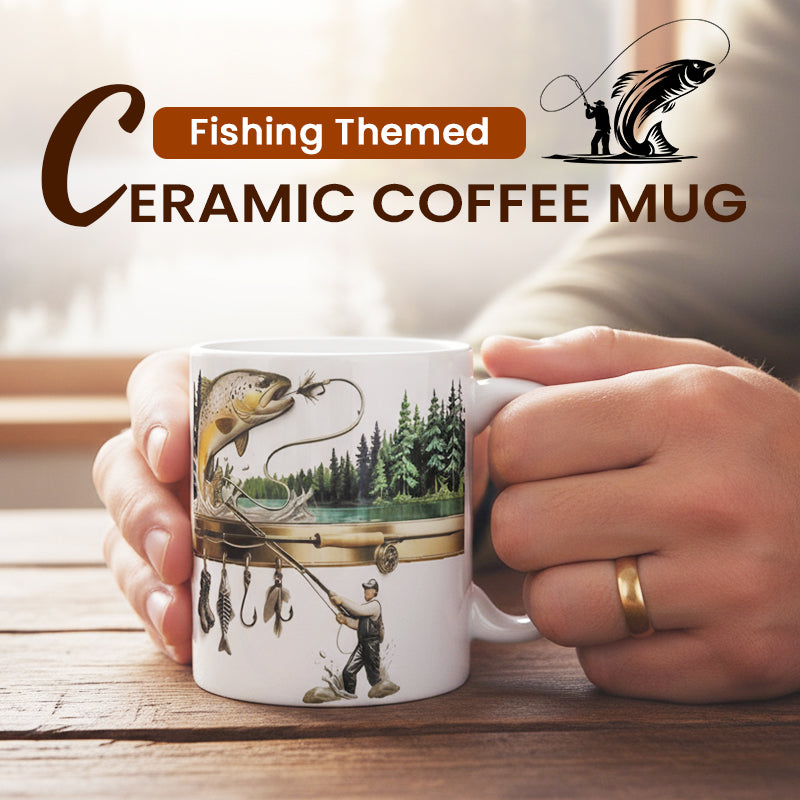 🎣Ceramic Fishing Themed Coffee Mug