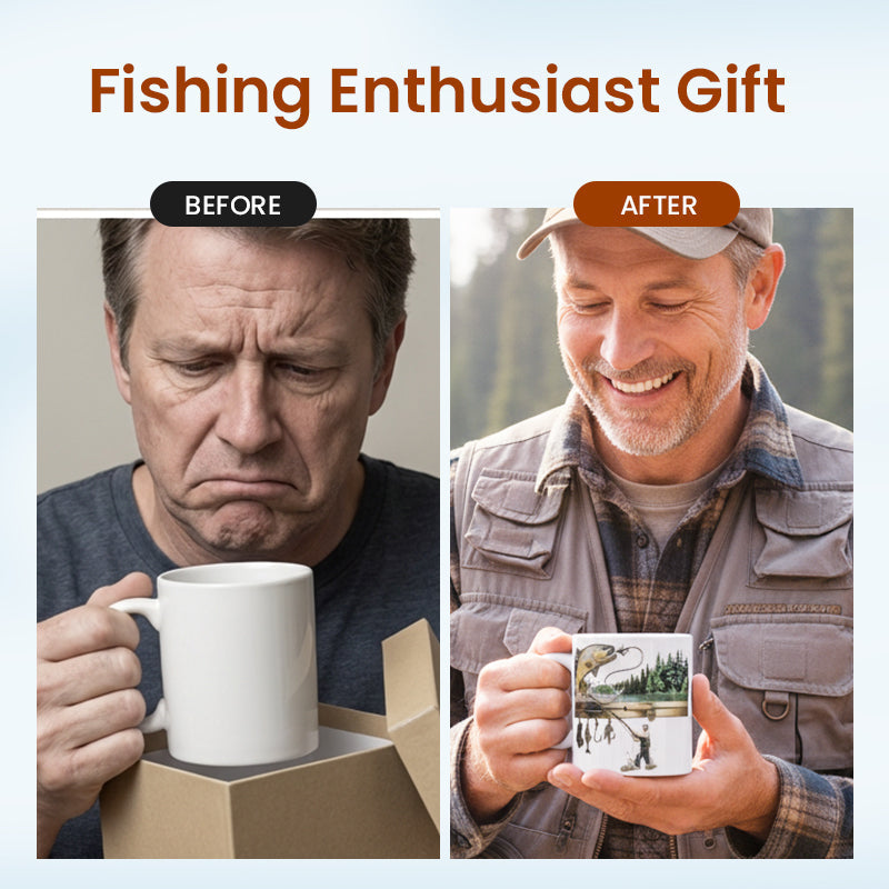 🎣Ceramic Fishing Themed Coffee Mug