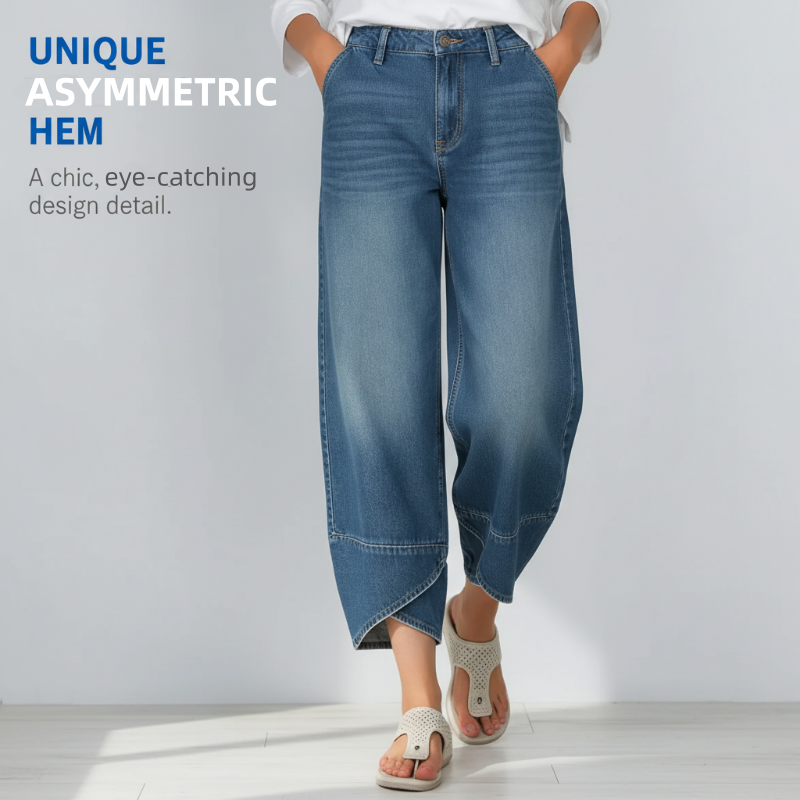 🔥Limited-time offer-Women's Casual Wide-Leg Cropped Jeans