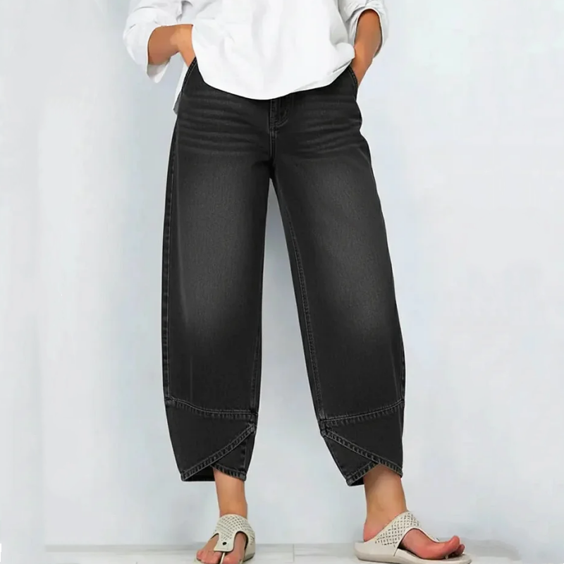 🔥Limited-time offer-Women's Casual Wide-Leg Cropped Jeans