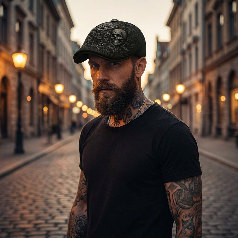 🔥🎁New arrival 50% OFF🔥Skull & Thorn Flat Cap