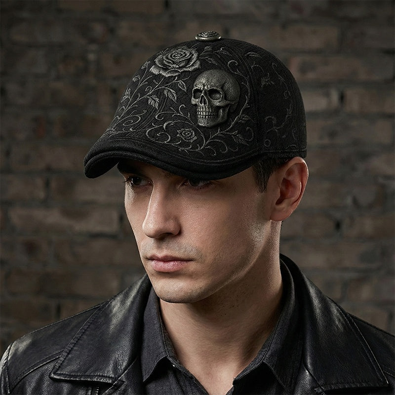🔥🎁New arrival 50% OFF🔥Skull & Thorn Flat Cap