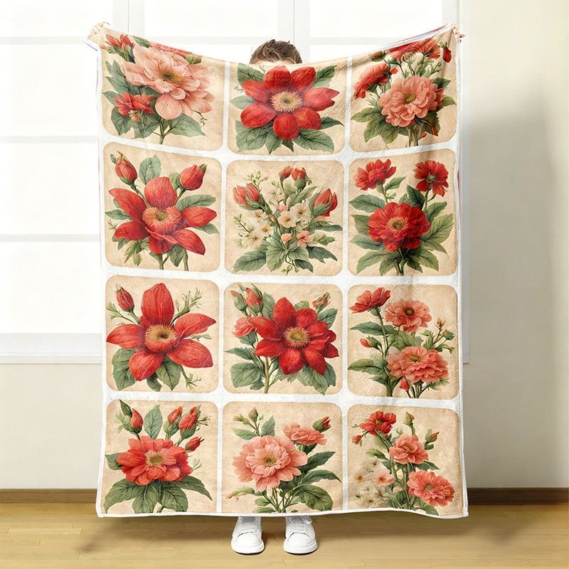 Cozy & Soft Floral Flannel Blanket