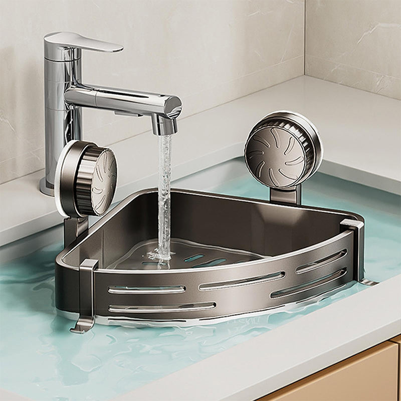 🥳HOT SALE🥳🛁 Conquer Tight Corners! No-Drill Triangle Basket Suction Cup Mounted, Strong Hold, Your Space Magician🧽