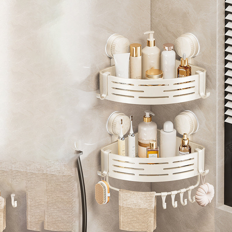 🥳HOT SALE🥳🛁 Conquer Tight Corners! No-Drill Triangle Basket Suction Cup Mounted, Strong Hold, Your Space Magician🧽