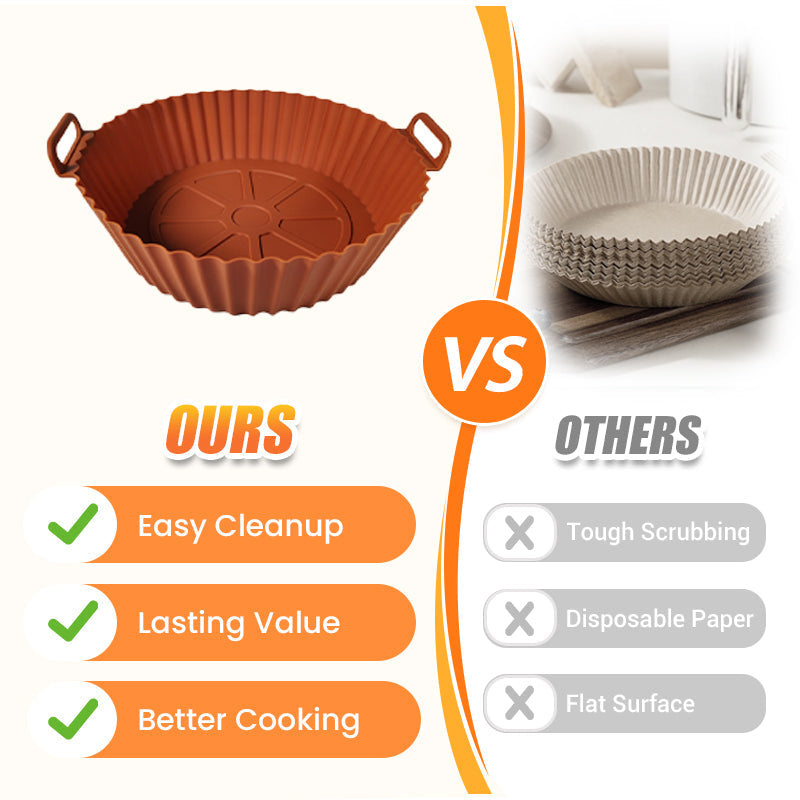 📢📢50% OFF !! ⏰Bake & Crisp Instantly! Reusable Silicone Air Fryer Liner