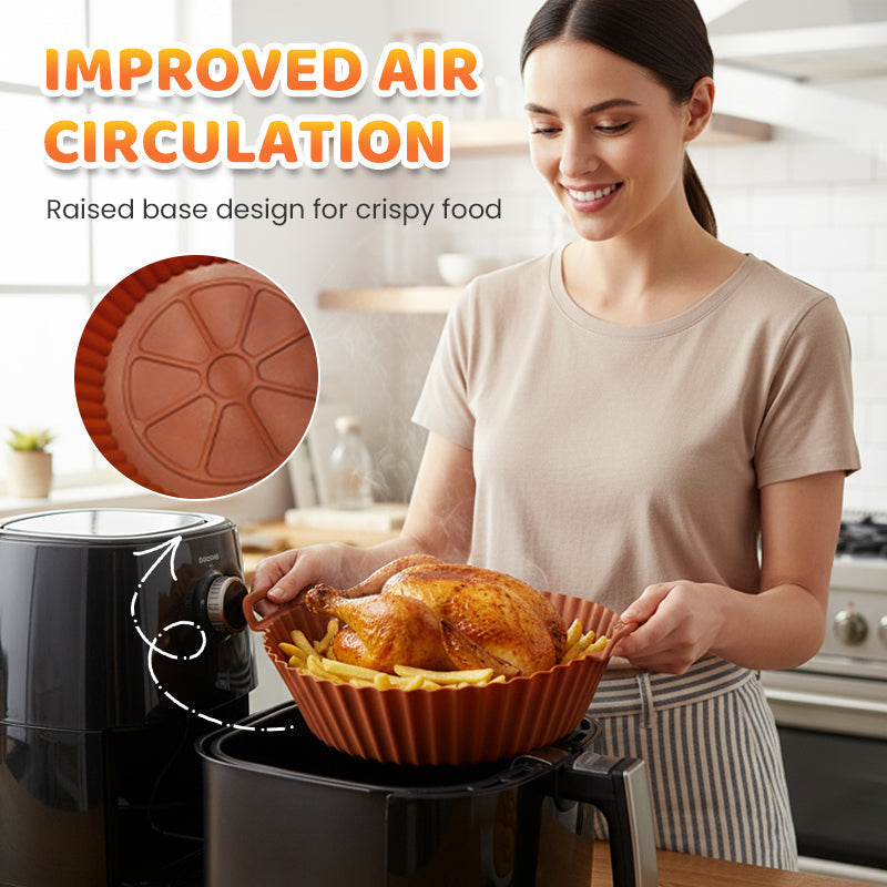 📢📢50% OFF !! ⏰Bake & Crisp Instantly! Reusable Silicone Air Fryer Liner