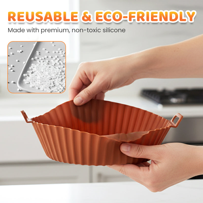 📢📢50% OFF !! ⏰Bake & Crisp Instantly! Reusable Silicone Air Fryer Liner