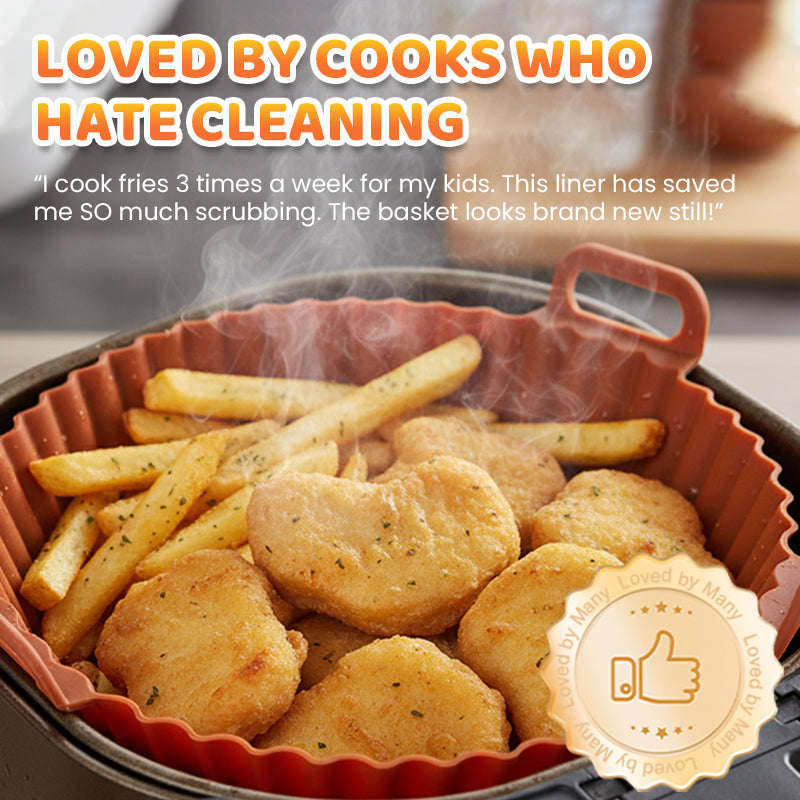 📢📢50% OFF !! ⏰Bake & Crisp Instantly! Reusable Silicone Air Fryer Liner
