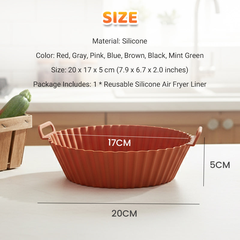 📢📢50% OFF !! ⏰Bake & Crisp Instantly! Reusable Silicone Air Fryer Liner