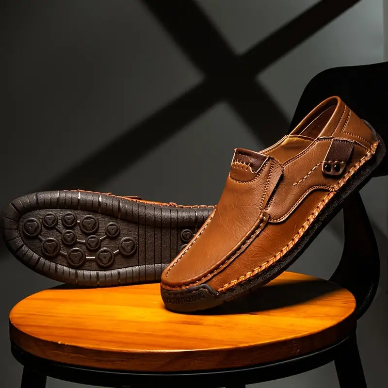 💎Classic Men’s Slip-On Leather Shoes – Premium Calfskin, All-Day Comfort & Effortless Style