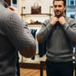 Men's Textured Jacquard Collared Sweatshirt