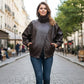 ⚡Faux Leather Stand Collar Oversized Moto Jacket