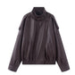 ⚡Faux Leather Stand Collar Oversized Moto Jacket
