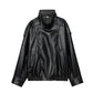 ⚡Faux Leather Stand Collar Oversized Moto Jacket