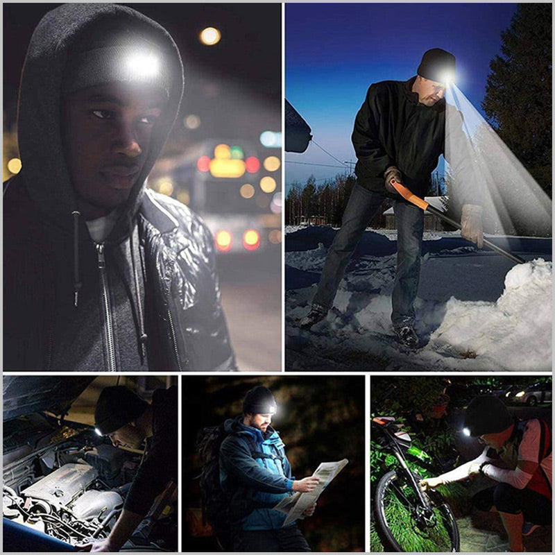 🧢 50% OFF NOW! 🔥Peel-Off LED Headlamp Bluetooth Headset Knit Cap