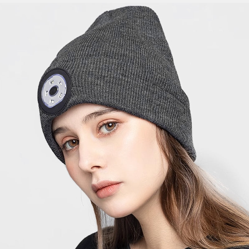 🧢 50% OFF NOW! 🔥Peel-Off LED Headlamp Bluetooth Headset Knit Cap