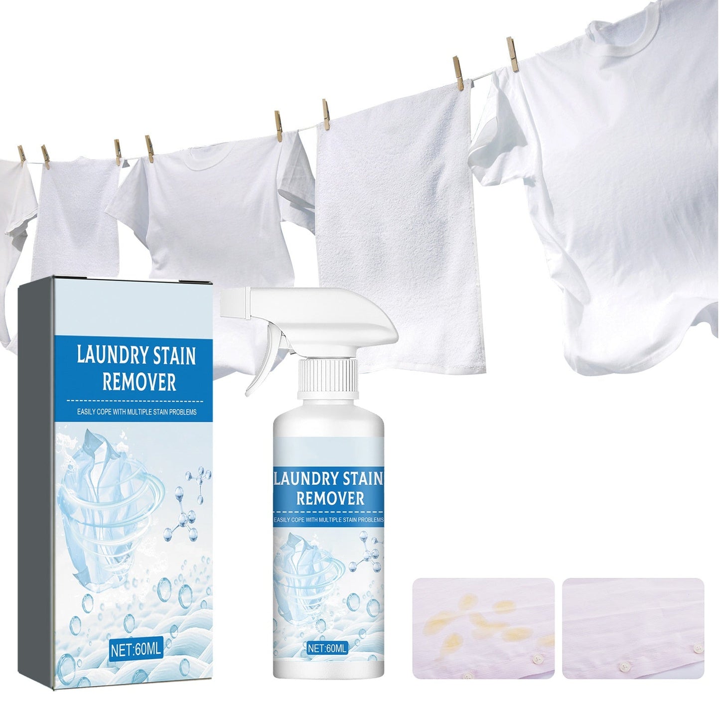 🏆 Last Day Special Price £7.99 ! 💐🔥Buy 2 Get 1 Free🔥Powerful Laundry Stain Remover Spray