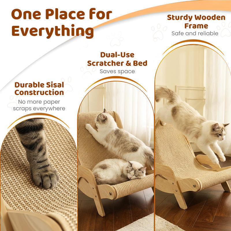 🐱 50% OFF NOW! ⏰ 2-in-1 Sisal Cat Scratching Lounger – Scratching & Lounging, Durable Sisal & Space-Saving 🛏️