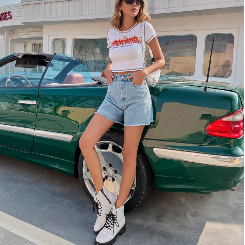 👖LIMITED-TIME 50% OFF! ✨Women's Classic Solid Color High-Waist Shorts