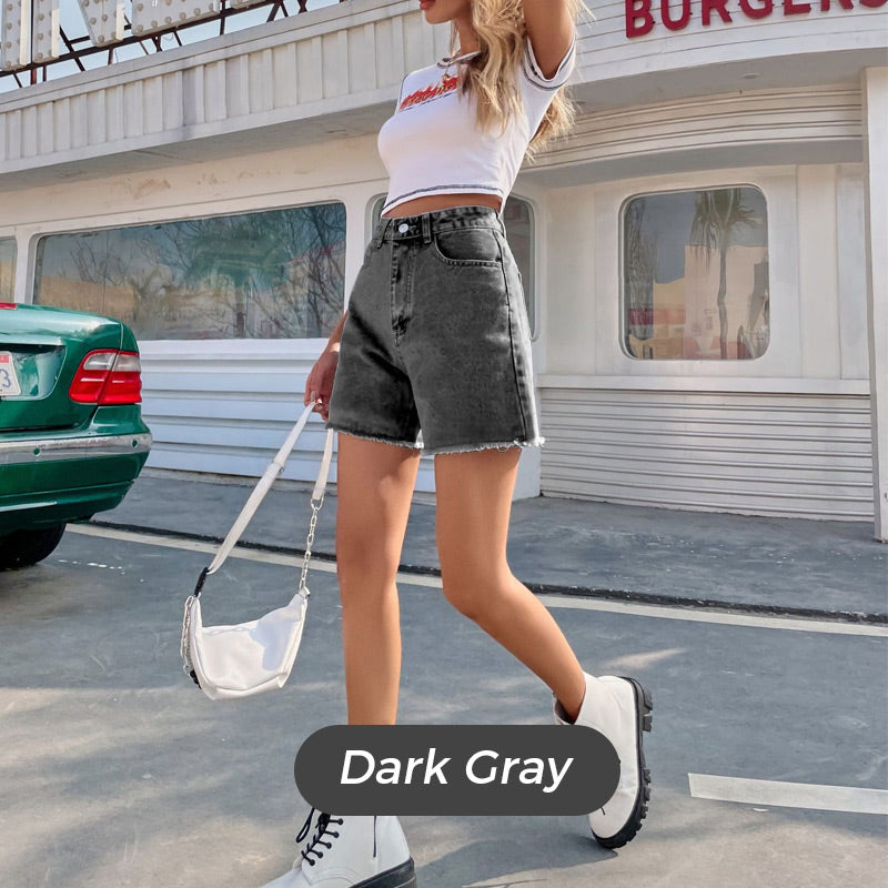 👖LIMITED-TIME 50% OFF! ✨Women's Classic Solid Color High-Waist Shorts